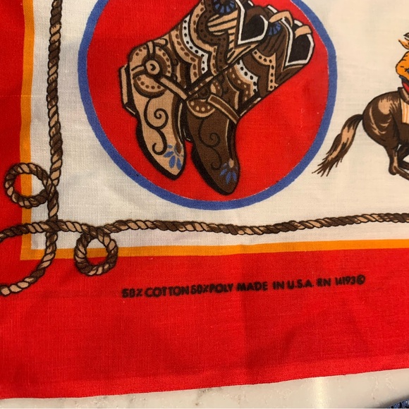 Vintage Western Cowboy Rodeo Bandana Scarf Set of 5 USA - Picture 4 of 7